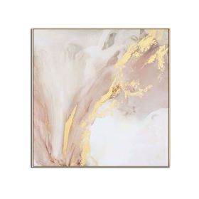 Hand Painted Modern Golden Oil Paintings On Canvas Wall Art Abstract for Living Room Home Decoration Gold Art Poster No Frame (size: 120x120cm)