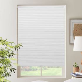 WELLSOURCE Cordless Cellular Shades without Drilling Honeycomb Blinds Blackout for Windows Bed Room, Office Easy to Install Custom Size (Color: White, size: Contact us)