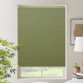 WELLSOURCE Cordless Cellular Shades without Drilling Honeycomb Blinds Blackout for Windows Bed Room, Office Easy to Install Custom Size (Color: Green, size: Contact us)