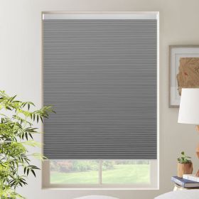 WELLSOURCE Cordless Cellular Shades without Drilling Honeycomb Blinds Blackout for Windows Bed Room, Office Easy to Install Custom Size (Color: Gray, size: Contact us)