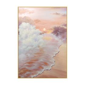 100% Hand Painted Landscape Simple Golden Oil Painting Large Size Hand Made Art Wall Paintings Canvas Wall Art Room Decoration (size: 150x220cm)