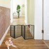 Pet Gate ‚Äì Dog Gate for Doorways;  Stairs or House ‚Äì Freestanding;  Folding ;  Dark brown; Arc Wooden