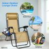 2Packs Zero Gravity Lounge Chair with Dual Side Tray 330lbs Load Foldable Recliner Chair