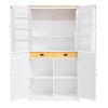 [Assembly Video Provided]TOPMAX 40.2x20x71.3inch High Freestanding Kitchen Pantry Large Cupboard Storage Cabinet with 2 Drawers, 2 Adjustable Shelves,