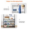 Entryway Coat Hat Rack Shoe Storage Shelf Shoe Rack Freestanding Hall Tree Garment Hanger Stand Clothes Shoe Organizer Combo