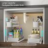 Double Sliding Metal Under Sink Organizer L Shape