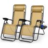 2Packs Zero Gravity Lounge Chair with Dual Side Tray 330lbs Load Foldable Recliner Chair