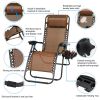 2Packs Zero Gravity Lounge Chair with Dual Side Tray 330lbs Load Foldable Recliner Chair