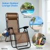 2Packs Zero Gravity Lounge Chair with Dual Side Tray 330lbs Load Foldable Recliner Chair