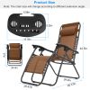 2Packs Zero Gravity Lounge Chair with Dual Side Tray 330lbs Load Foldable Recliner Chair