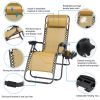 2Packs Zero Gravity Lounge Chair with Dual Side Tray 330lbs Load Foldable Recliner Chair