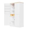 [Assembly Video Provided]TOPMAX 40.2x20x71.3inch High Freestanding Kitchen Pantry Large Cupboard Storage Cabinet with 2 Drawers, 2 Adjustable Shelves,