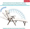 Aluminum Outdoor Folding Reclining Adjustable Patio Chaise Lounge Chair with Pillow for Poolside Backyard and Beach Set of 2