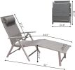 Aluminum Outdoor Folding Reclining Adjustable Patio Chaise Lounge Chair with Pillow for Poolside Backyard and Beach Set of 2